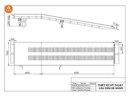 Bản vẽ kỹ thuật thiết bị cầu dẫn xe nâng